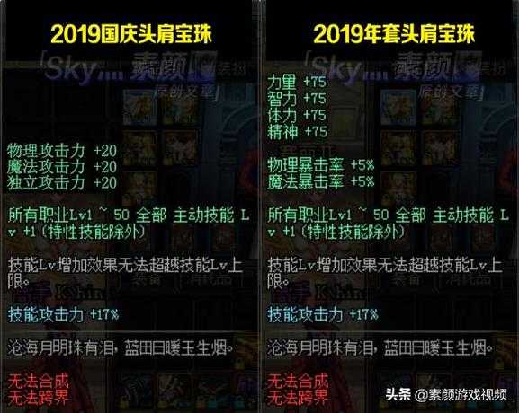 DNF春节宝珠与国庆宝珠属性对比